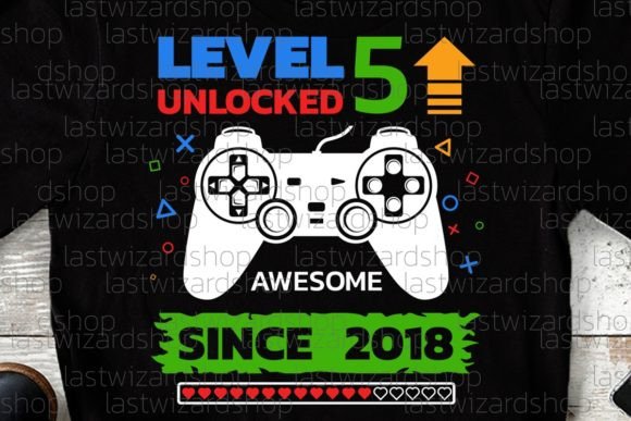Celebrate the Big Five: Unleash Creativity with the Birthday Boy Gamer Level Up 5 SVG Bundle