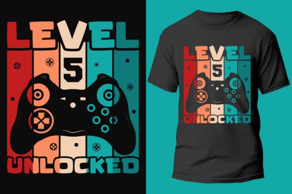 Gamer Gaming Level 5 Unlocked: Your Versatile Design Asset