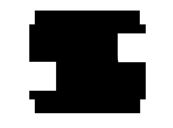 Mono Blocky Bitmap Letter S: A Pixel-Perfect Design Asset