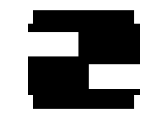 Mono Blocky Bitmap Number 2 Two: A Pixel-Perfect Design Element