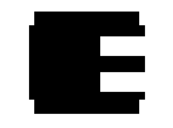 Monochrome Blocky Letter E Design