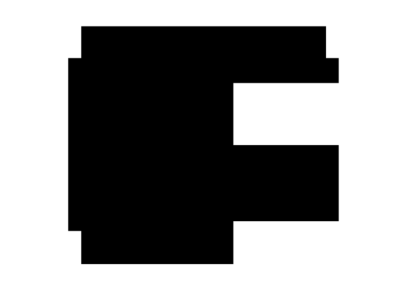 The Power of a Pixel: Mono Blocky Bitmap Letter F