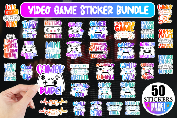 Video Game Printable Sticker Bundles for Crafters and Creators